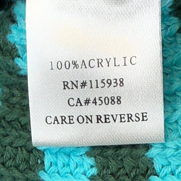 RedBerry Crochet Halter Top Womens Sz S Red/Turquoise Block Stripe Knit Crop - Picture 7 of 8